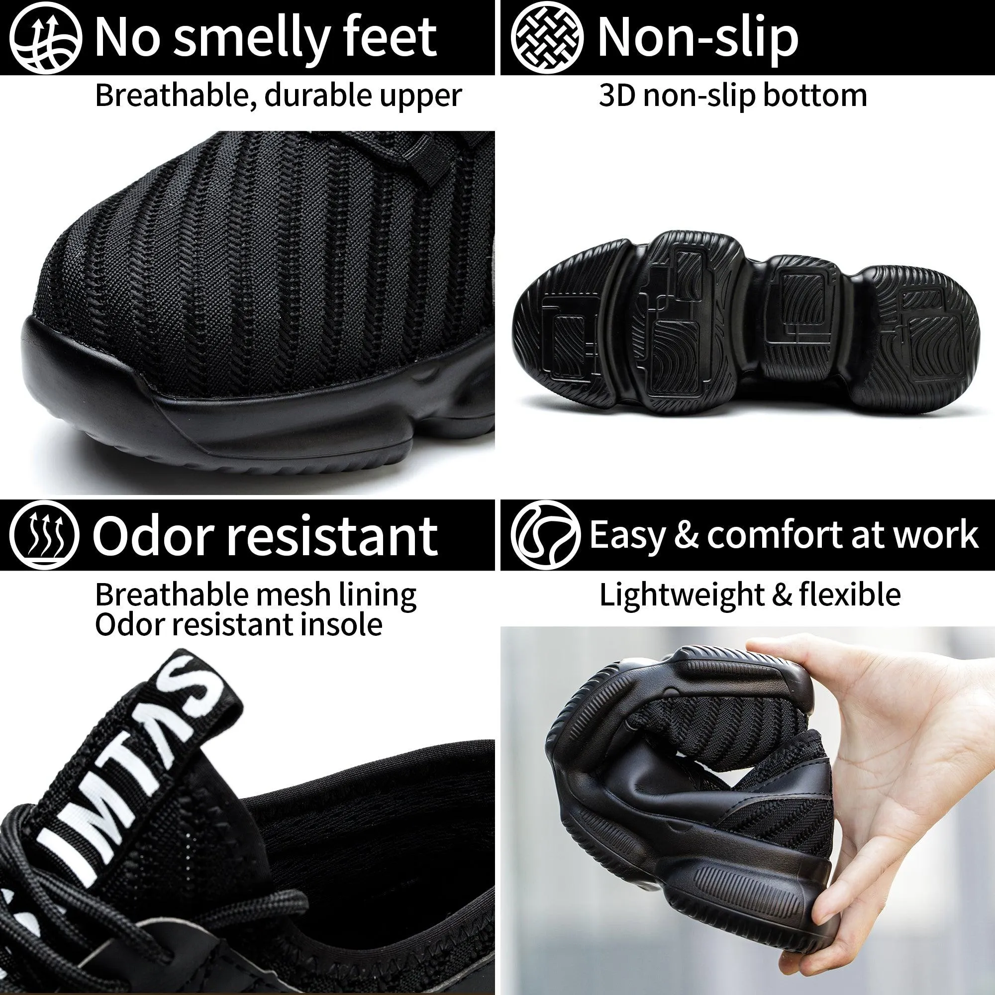832 Airwalk Black Safety Shoes