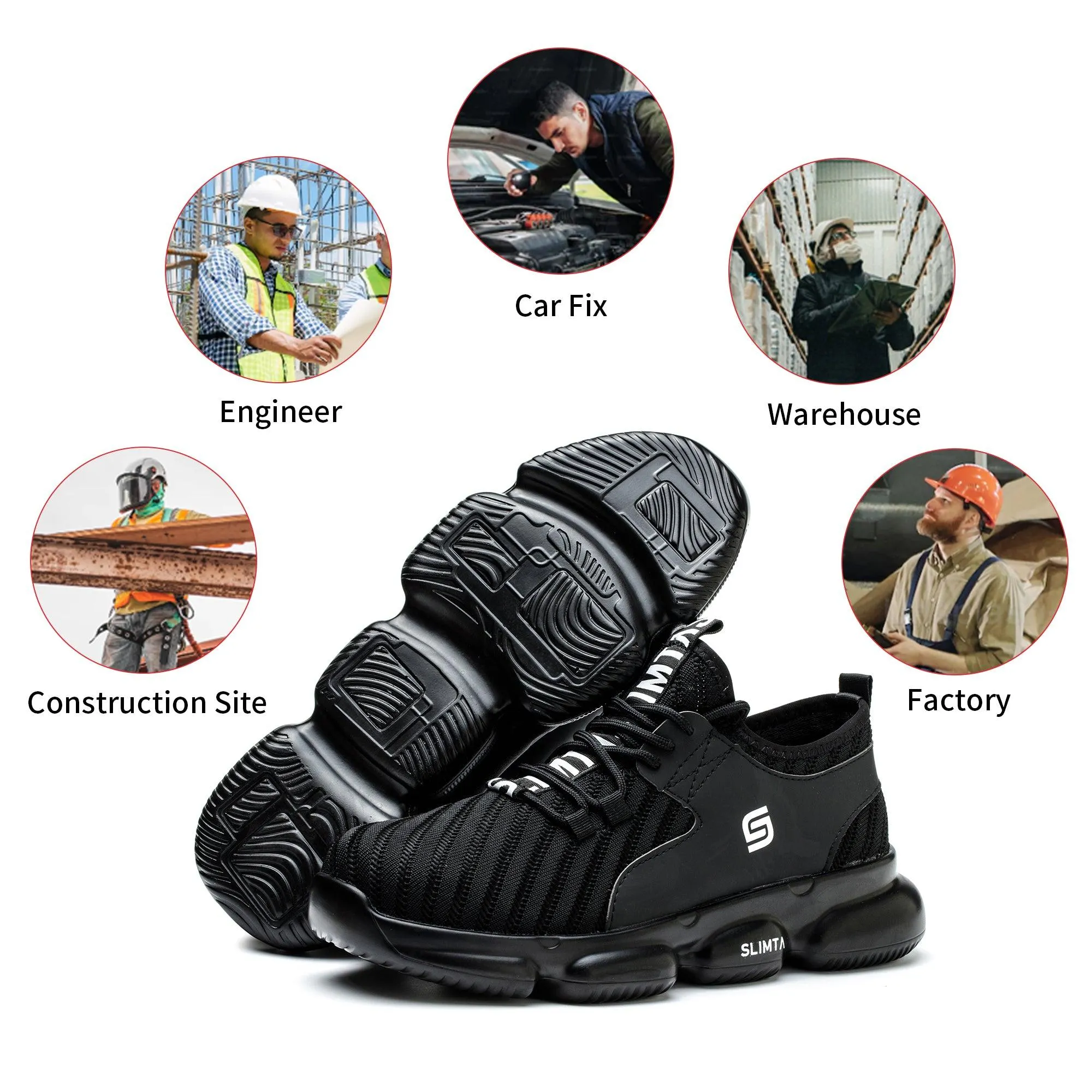 832 Airwalk Black Safety Shoes