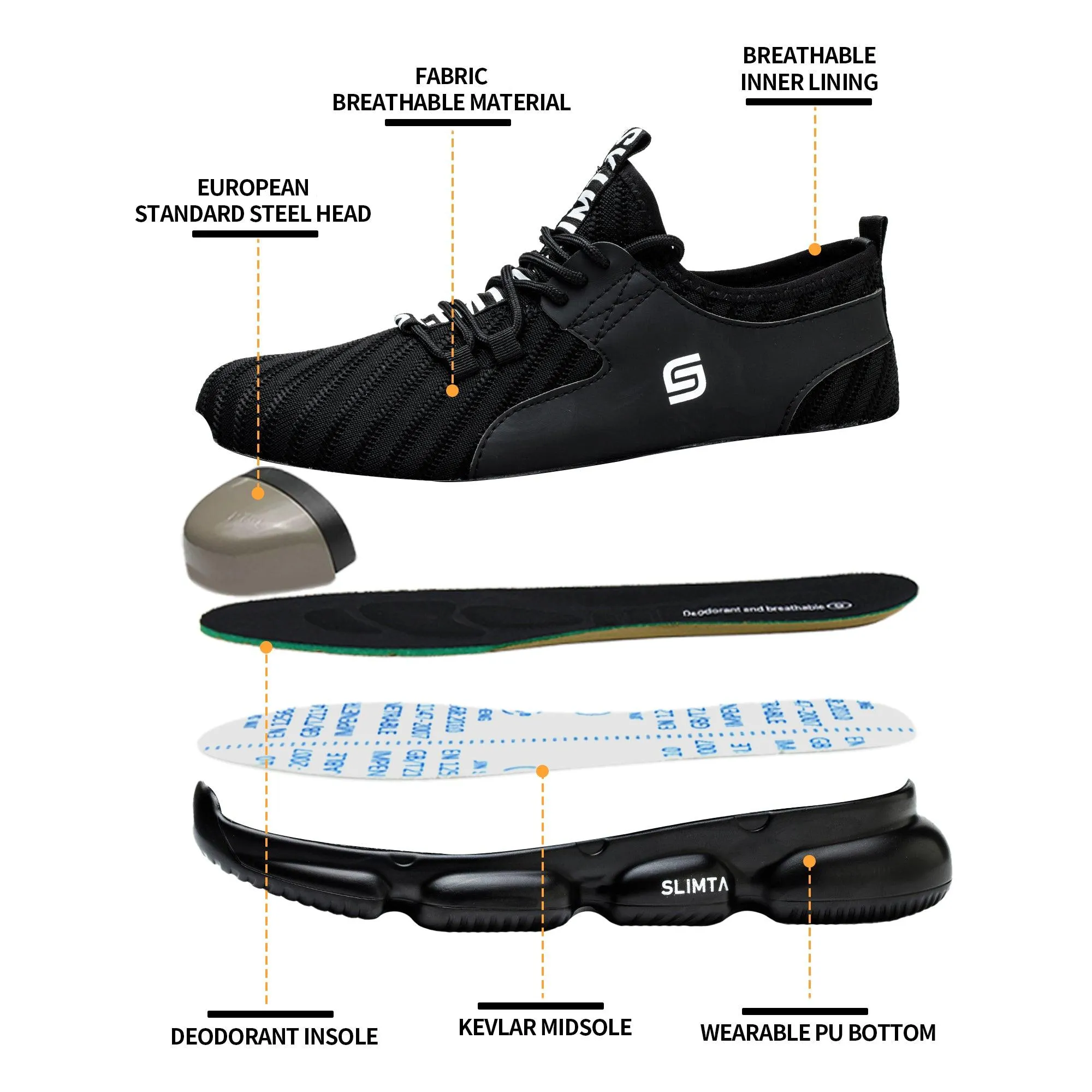 832 Airwalk Black Safety Shoes