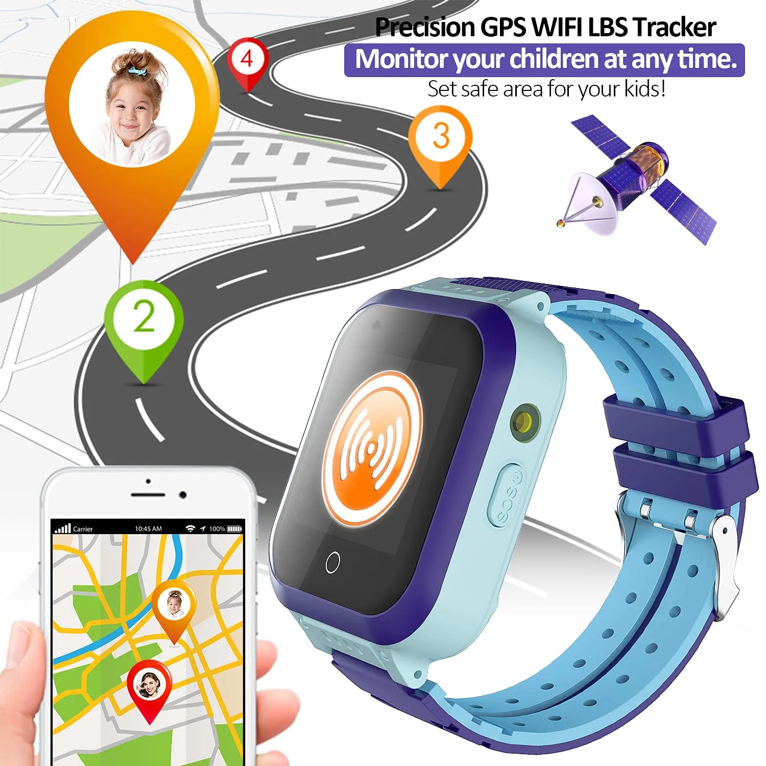 AA kids Smartwatch toy with GPS tablets and SIM card