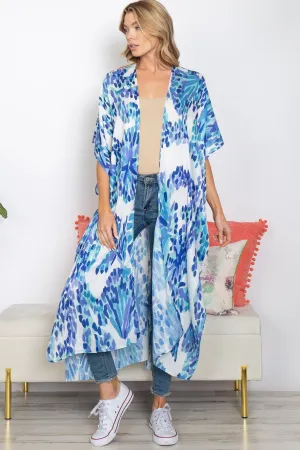 ABSTRACT PRINT SUMMER LONG KIMONO