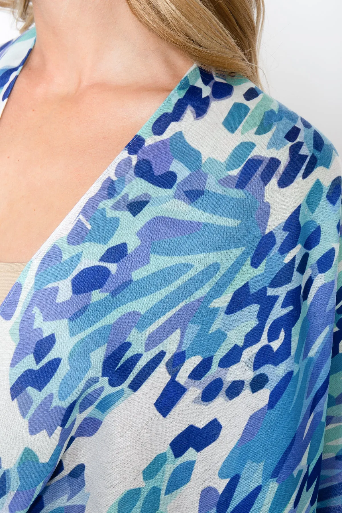 ABSTRACT PRINT SUMMER LONG KIMONO