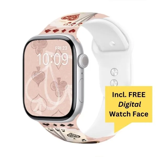 Ace of Style Print | Silicone Watch Band for Apple Watch ®   Watch Face Incl.