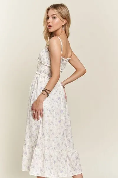 ADORA Smocked Floral Sweetheart Neck Cami Dress