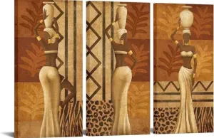 African Women Canvas Art Paintings 3pcs