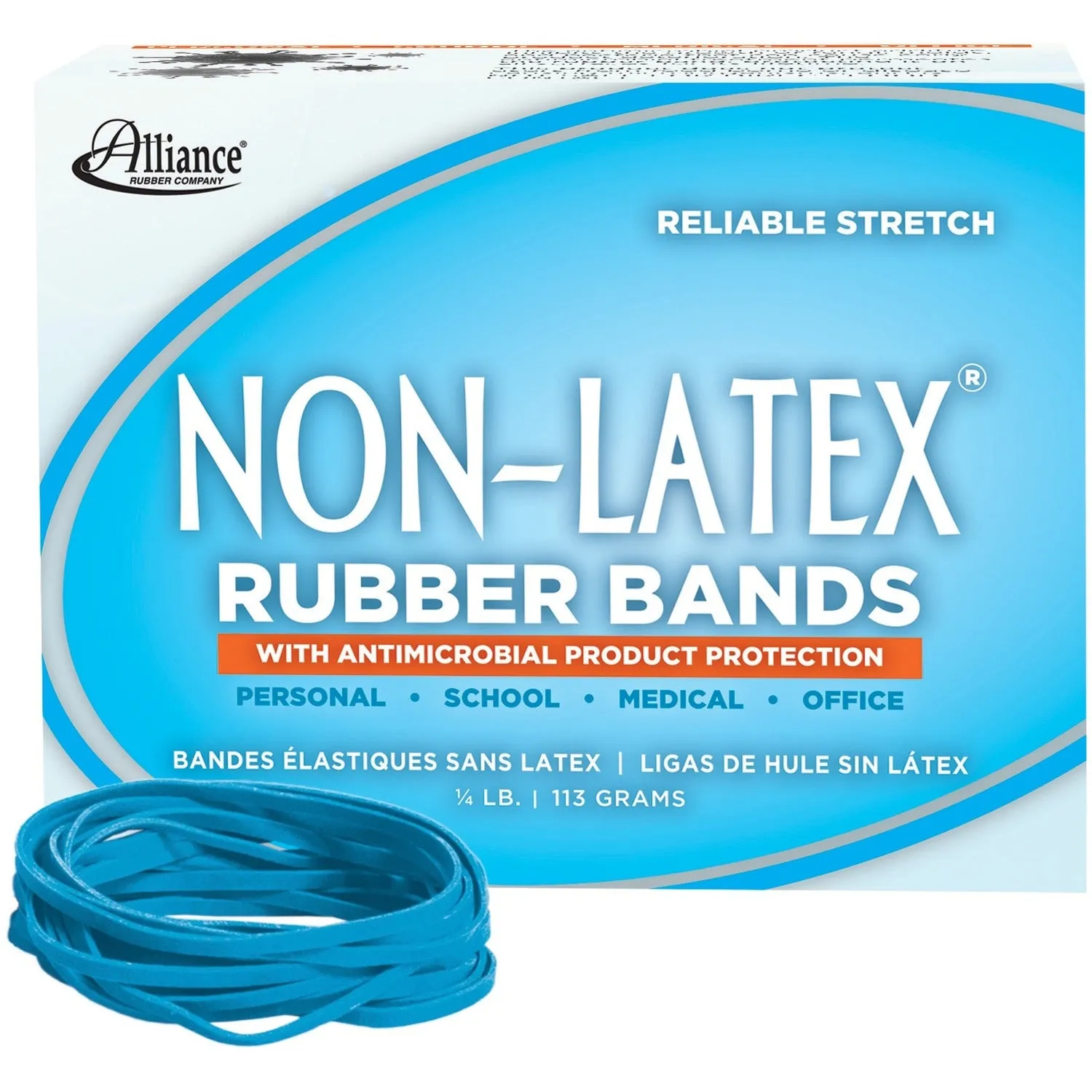 Alliance Rubber 42339 Non-Latex Rubber Bands with Antimicrobial Protection - Size #33