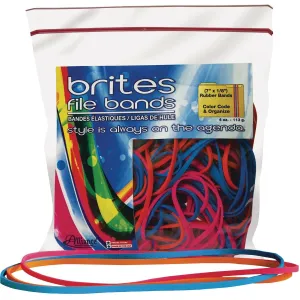 Alliance Rubber Brites 07800 File Bands - Non-Latex Colored Elastic Bands - 7" x 1/8" - 50 Pack