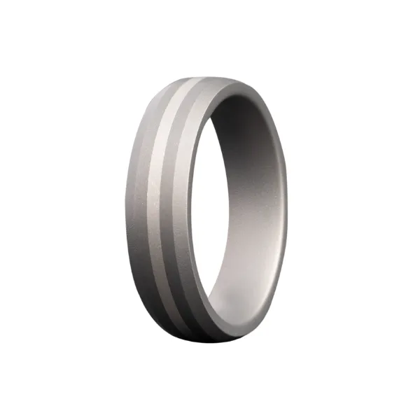 Alternative Metal Band - Bevel Edge Profile with Platinum Inlay