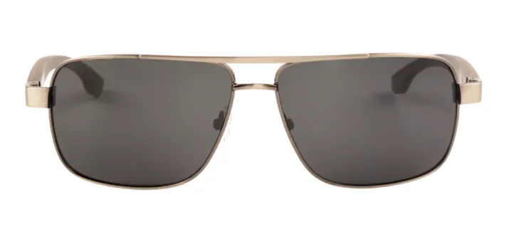 Amalfi / Metal x Wood Sunglasses / Silver / Polarized Lenses