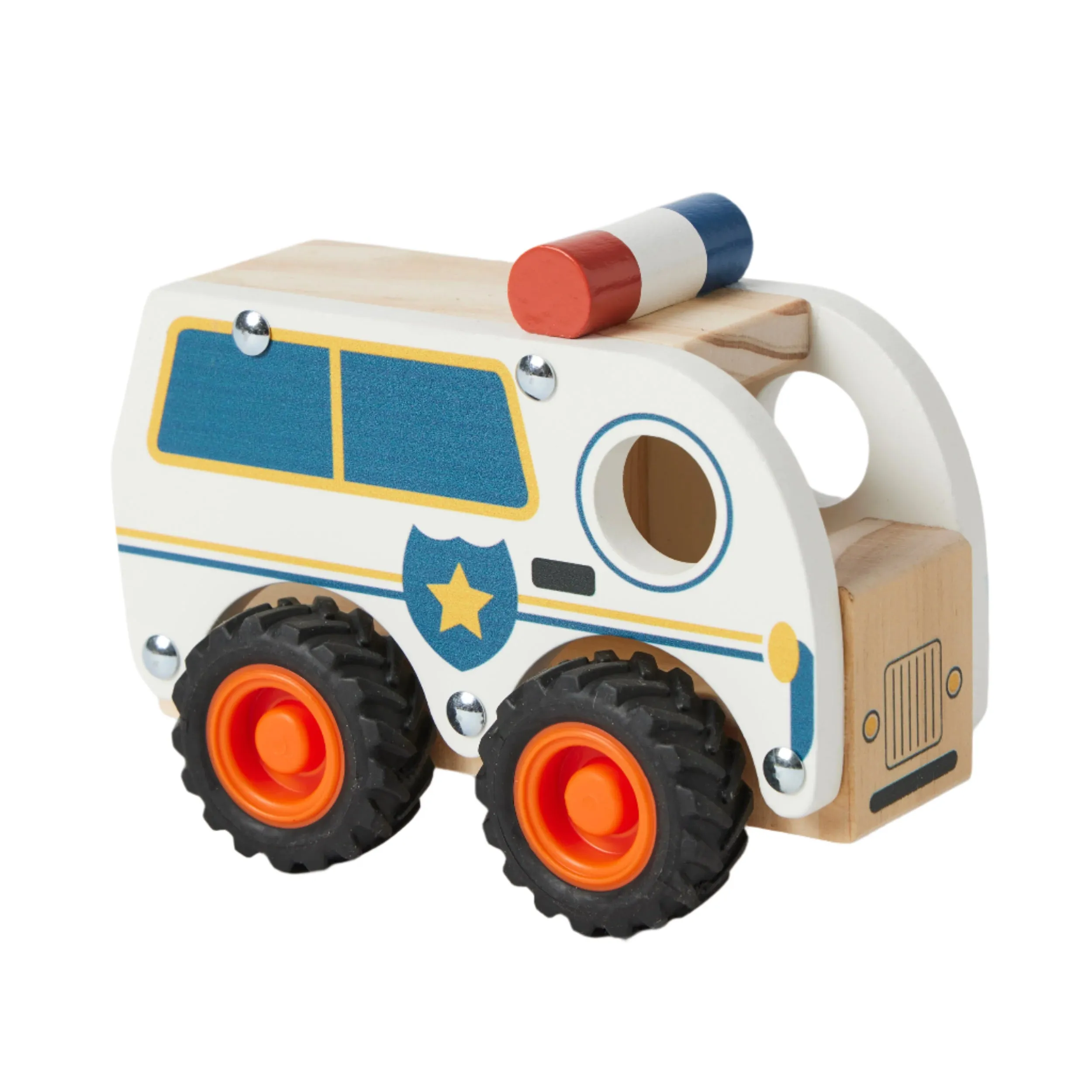 Ambulance & Police Car Wooden Toys - 18M 