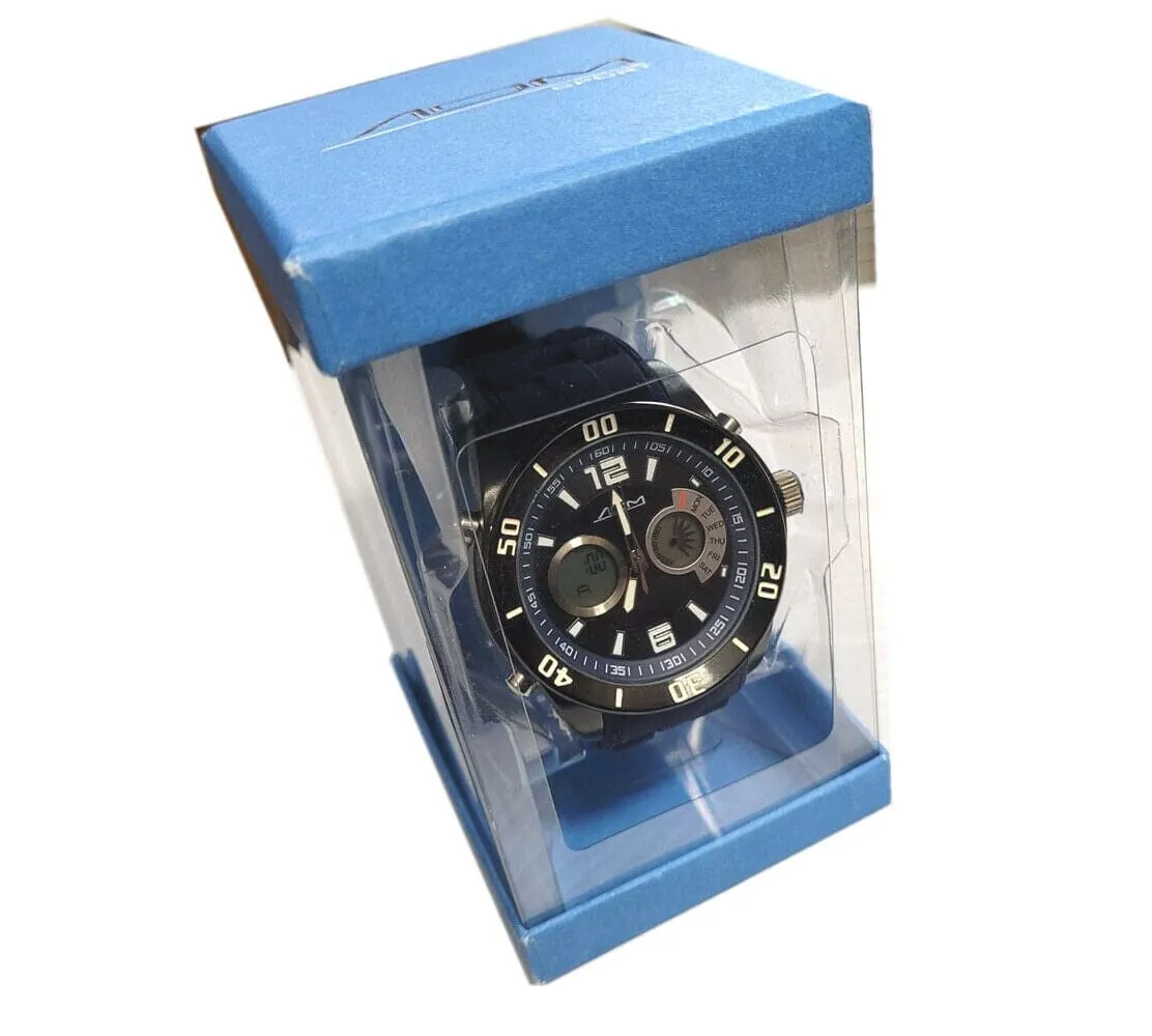 American Design Machine Men's ADS 4003 BLU New York Analog-Digital Display Japanese Quartz Blue Watch