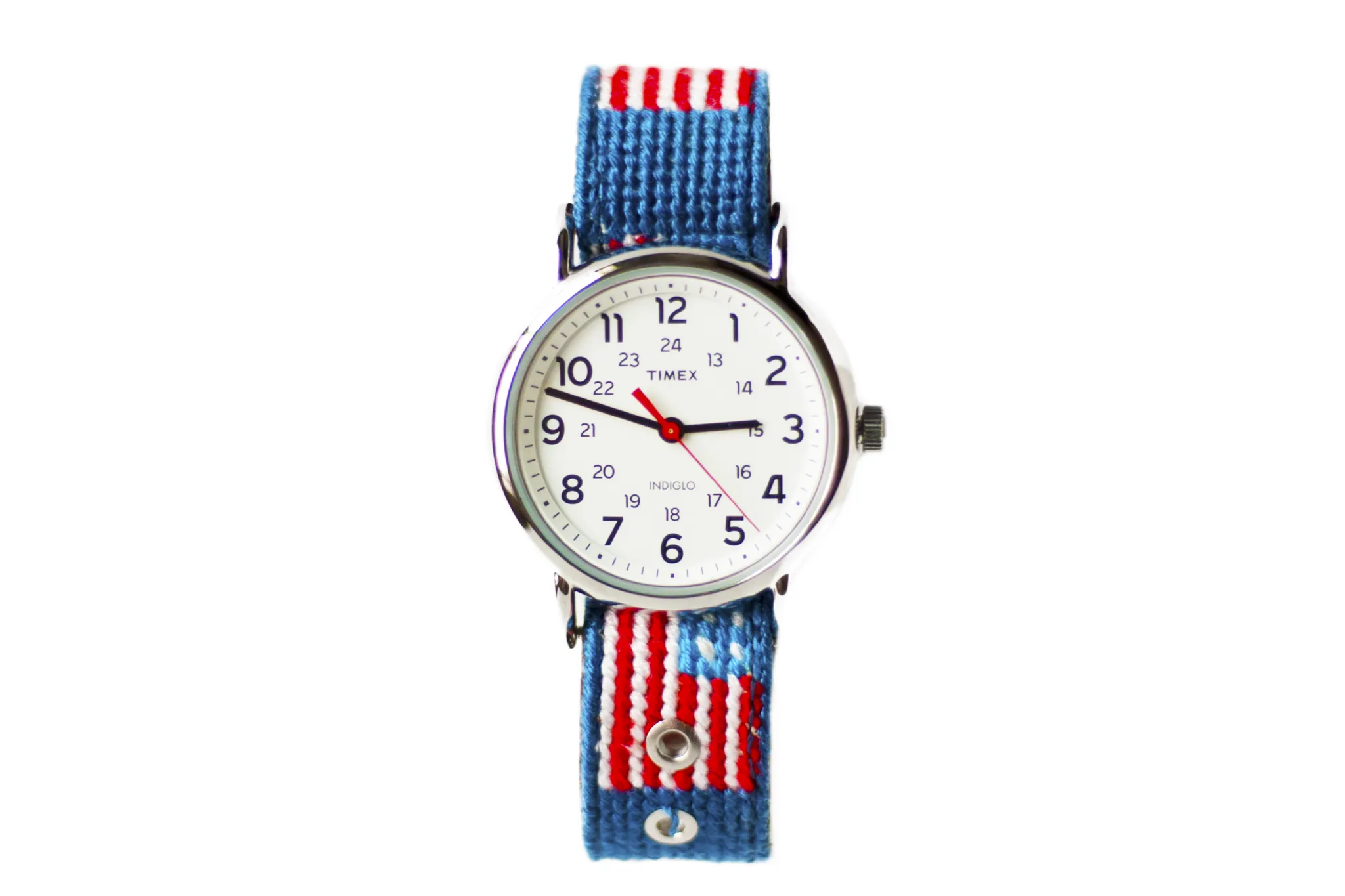 American Flag Needlepoint Watch Strap and Timex Face
