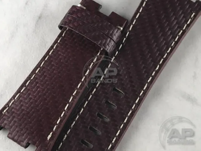 AP Bands 100% Genuine Red Carbon Fiber Strap For Audemars Piguet Royal Oak Offshore 44mm 26400