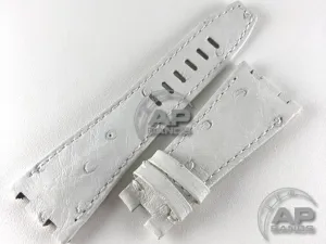 AP Bands White Ostrich Leather Strap For Audemars Piguet Royal Oak Offshore 26470