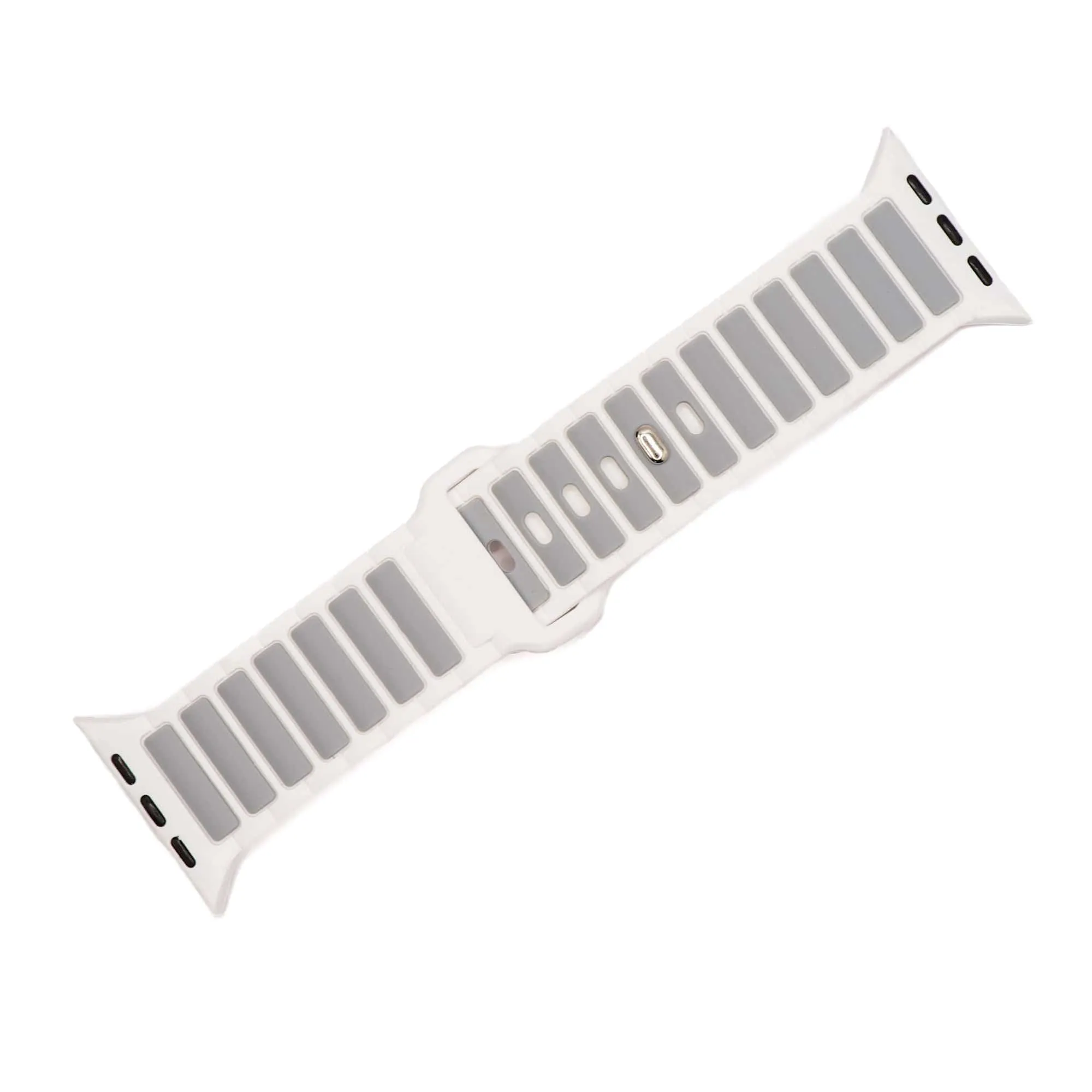Apple Band - Silicone Ripple - White & Gray