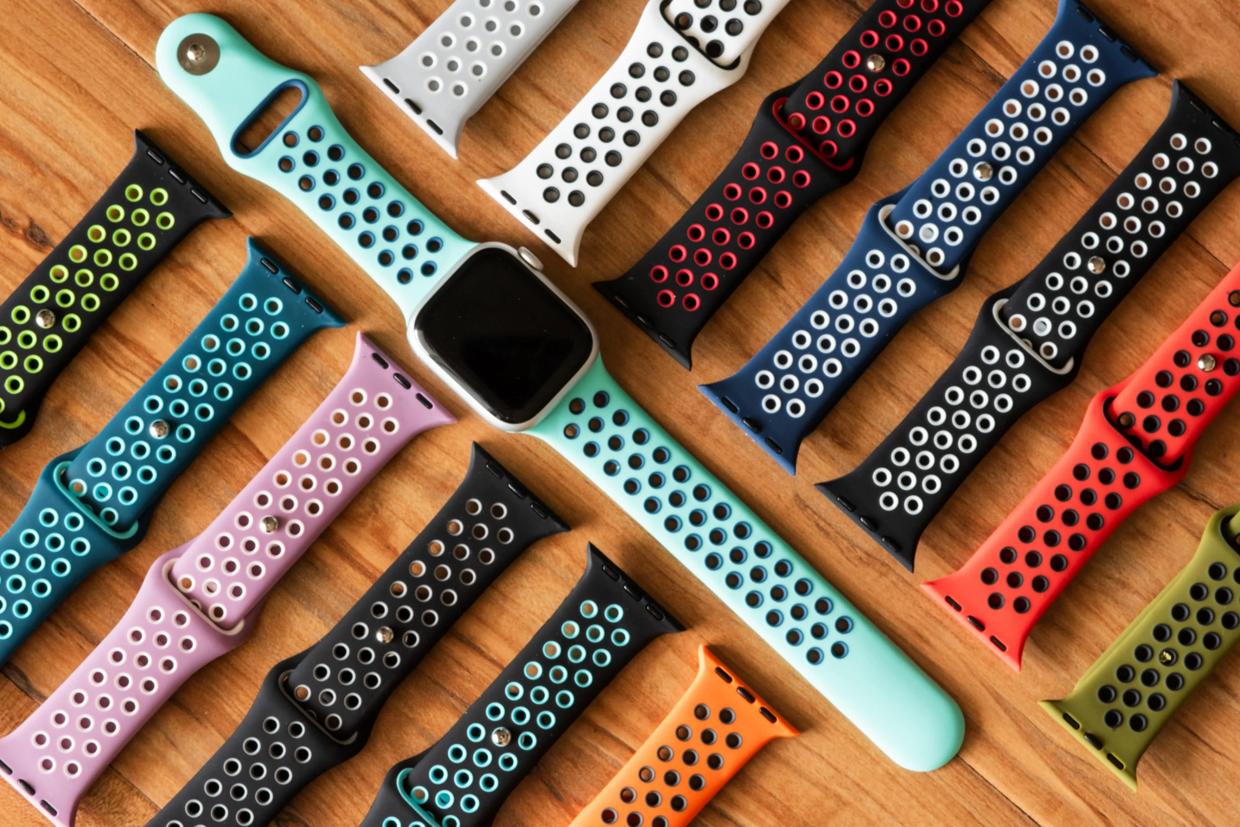 Apple Band Silicone Sport - Black-Lime