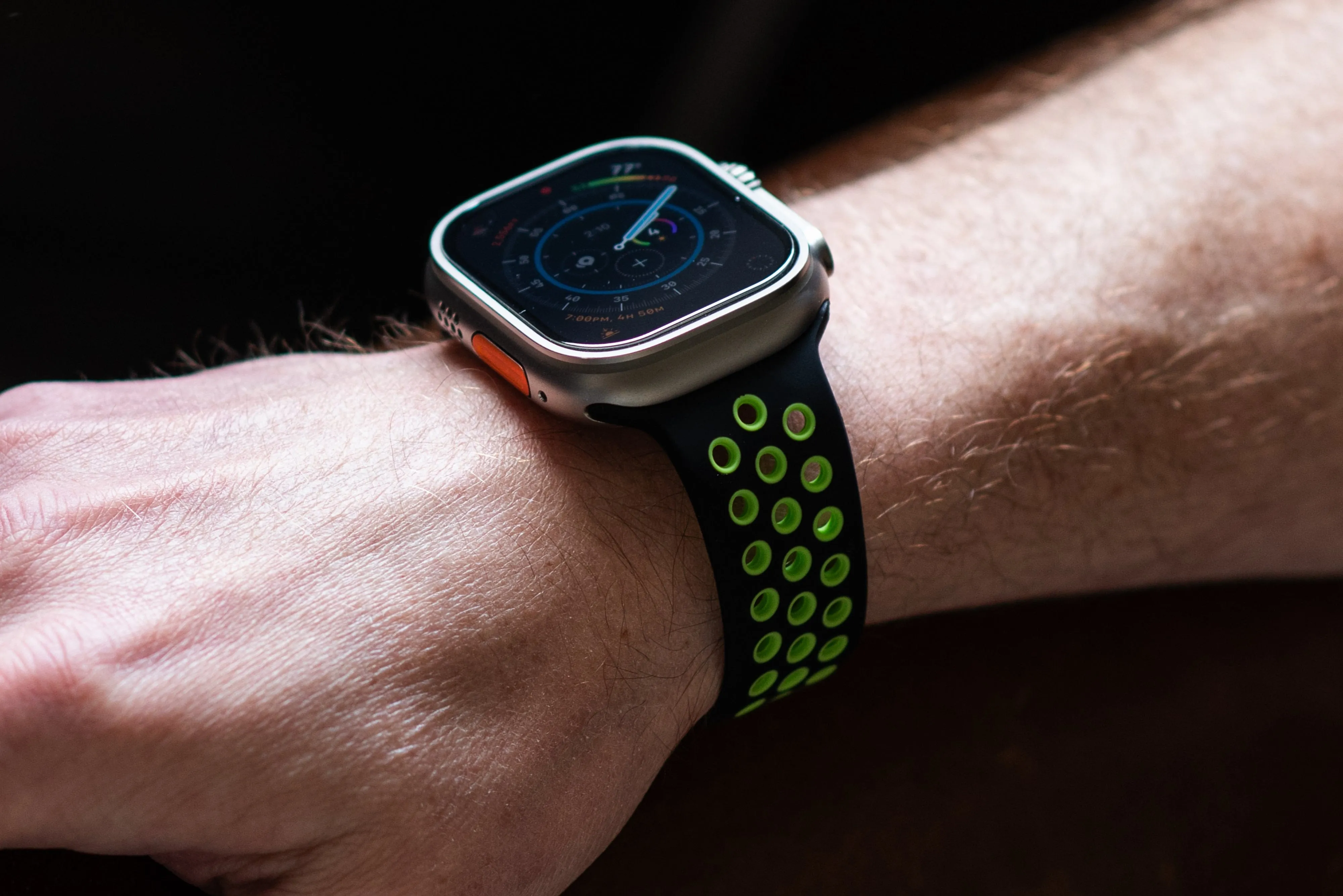 Apple Band Silicone Sport - Black-Lime