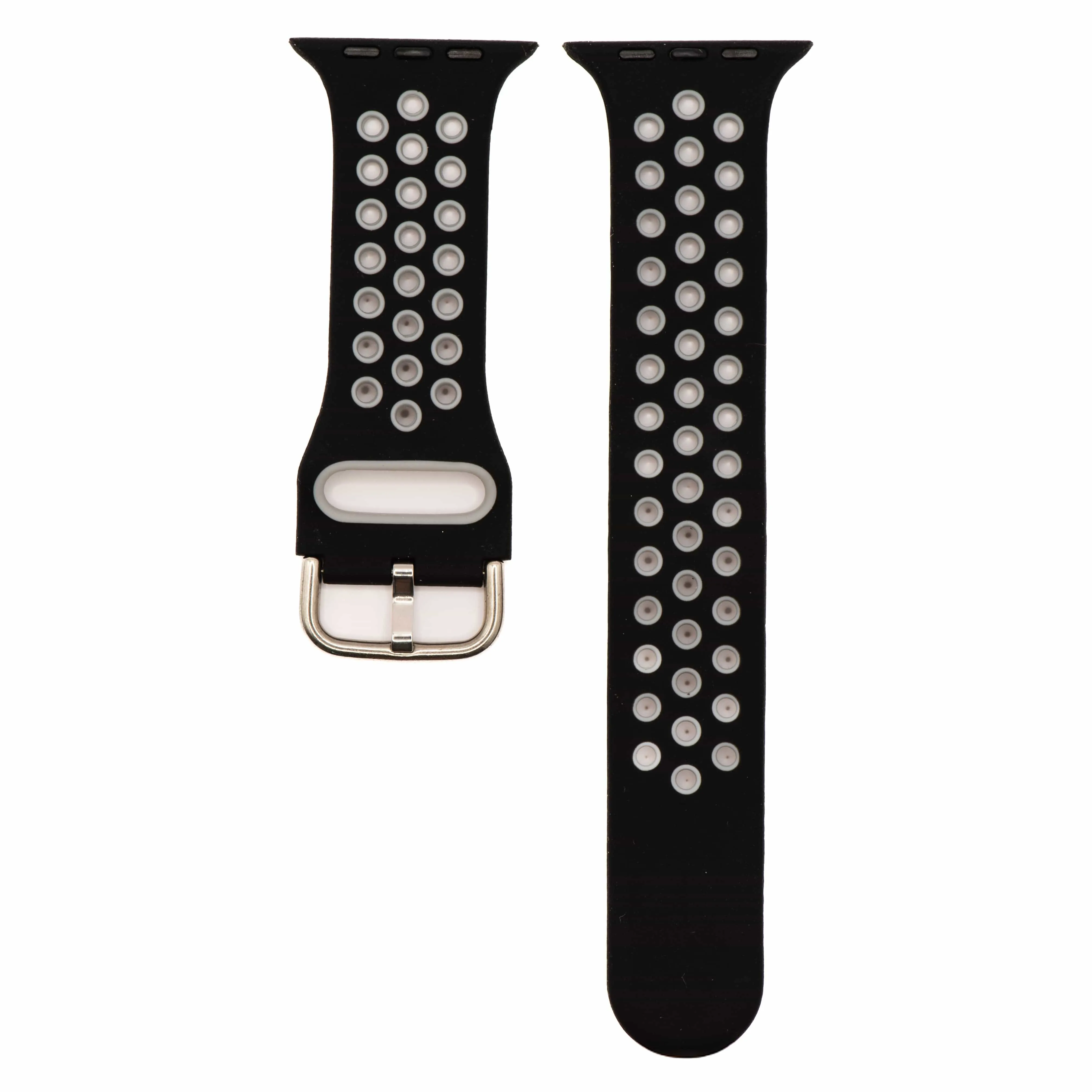 Apple Band - Silicone Sport Buckle - Black & Gray