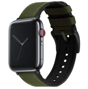 Apple Watch Army Green Cordura Fabric And Silicone Hybrid Watch Band
