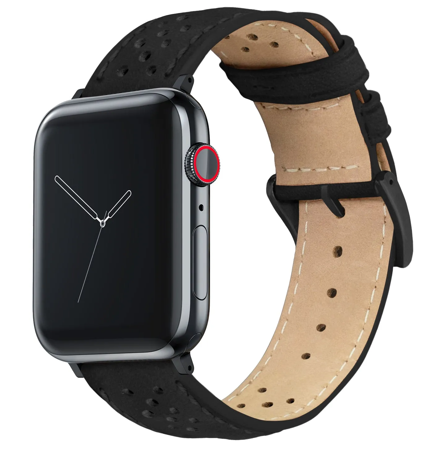 Apple Watch Black Racing Horween  Leather Watch Band
