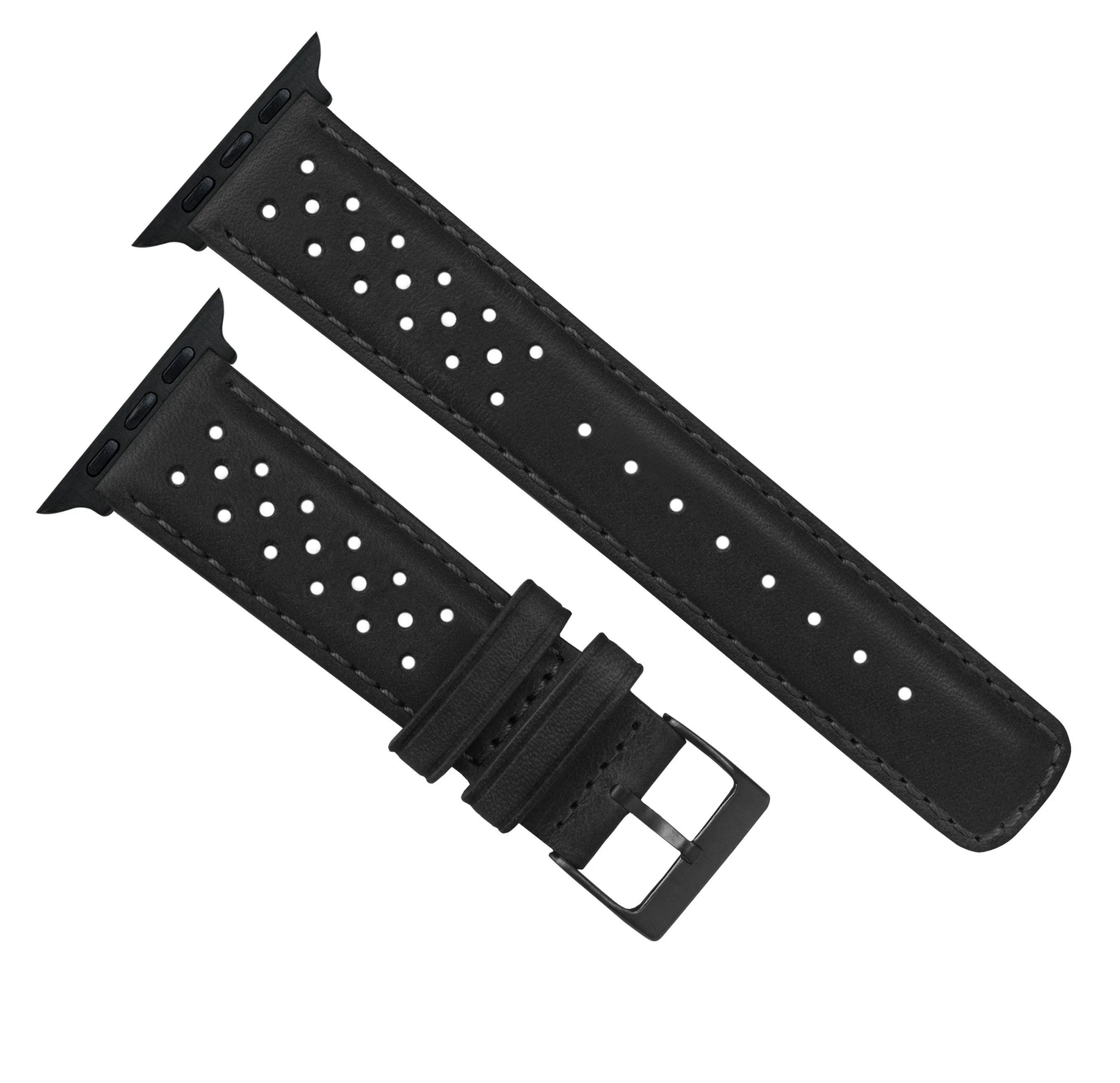 Apple Watch Black Racing Horween  Leather Watch Band