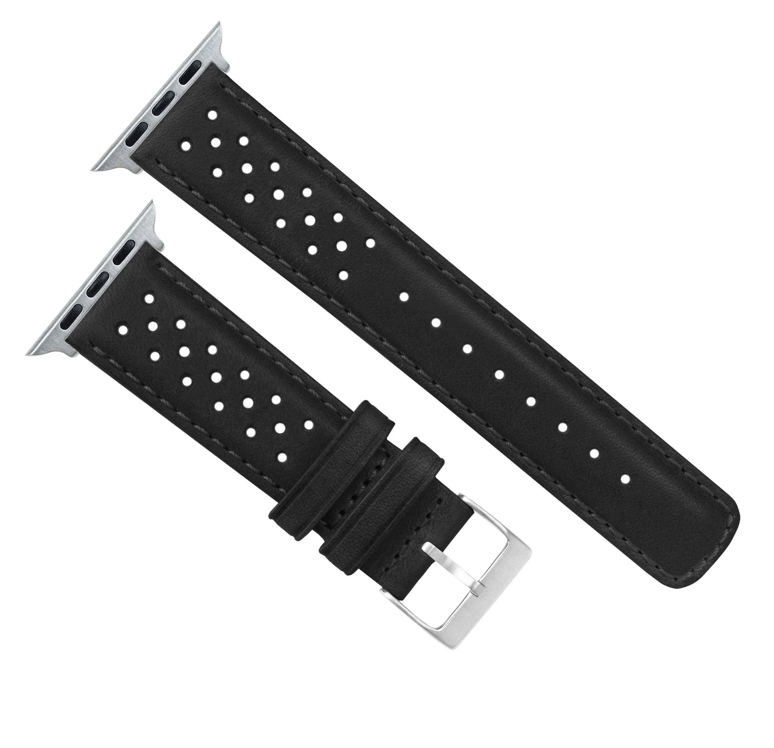 Apple Watch Black Racing Horween  Leather Watch Band