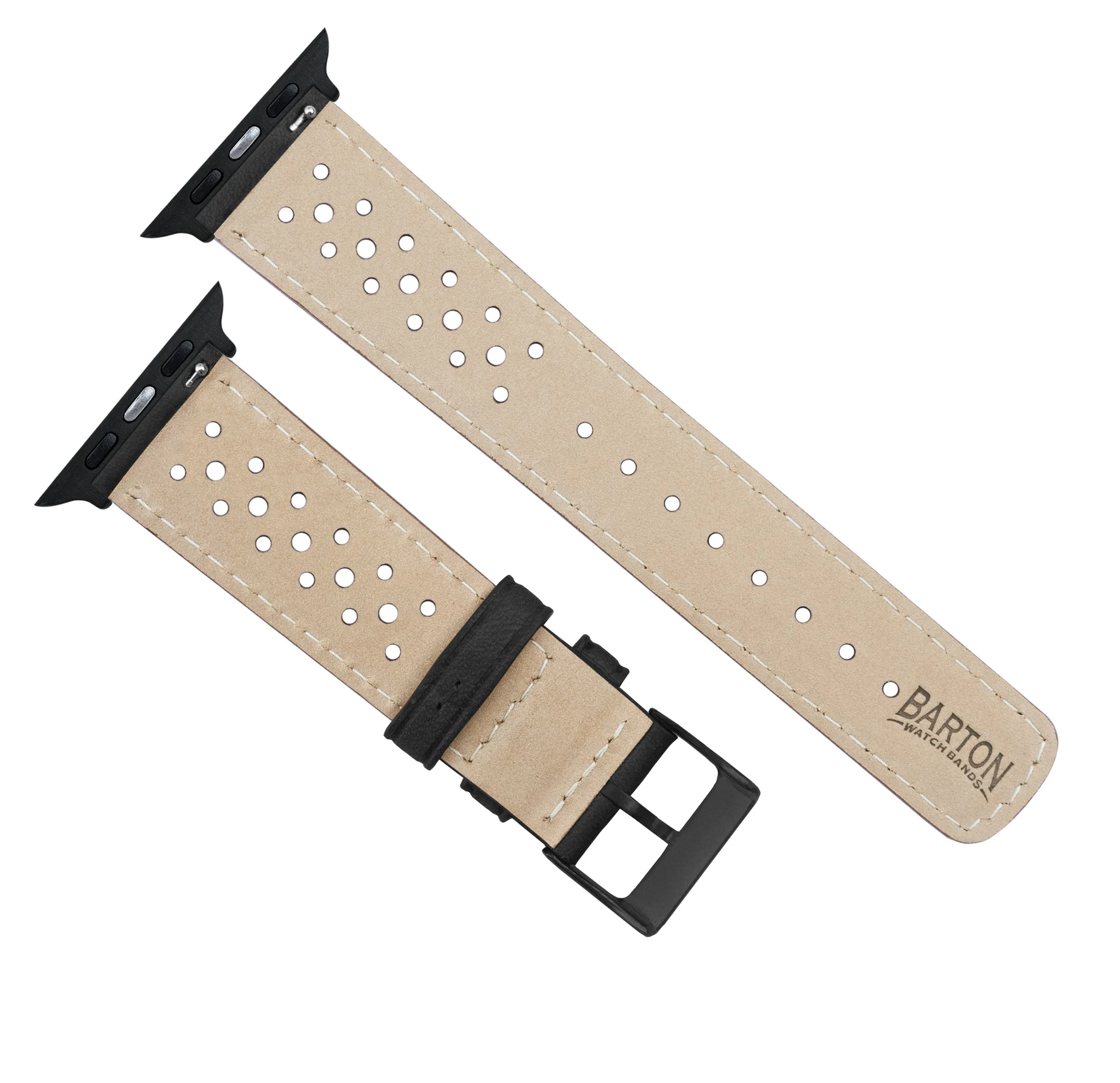 Apple Watch Black Racing Horween  Leather Watch Band