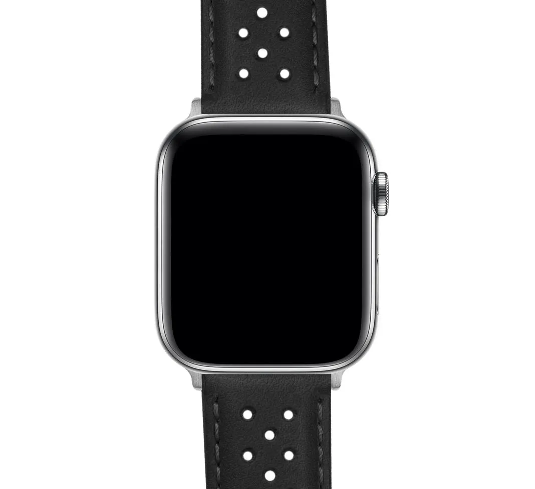 Apple Watch Black Racing Horween  Leather Watch Band