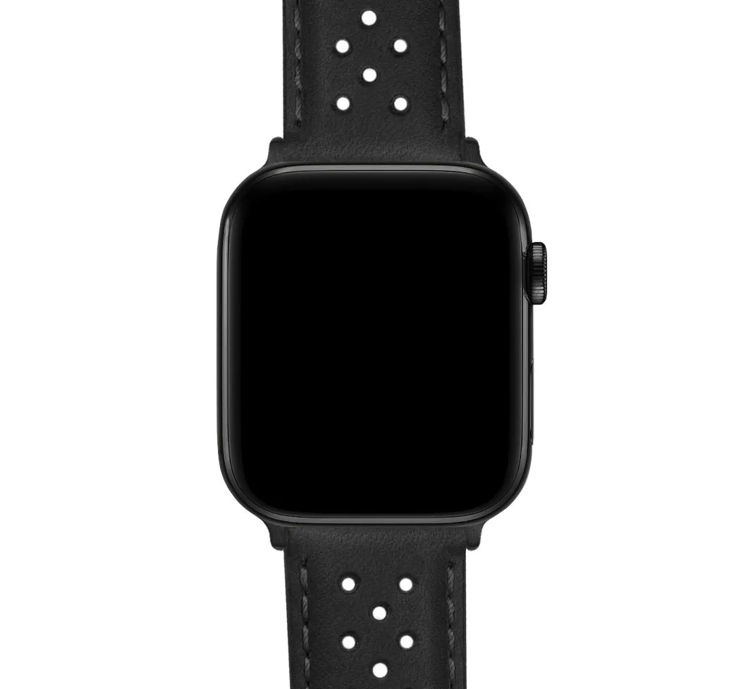 Apple Watch Black Racing Horween  Leather Watch Band