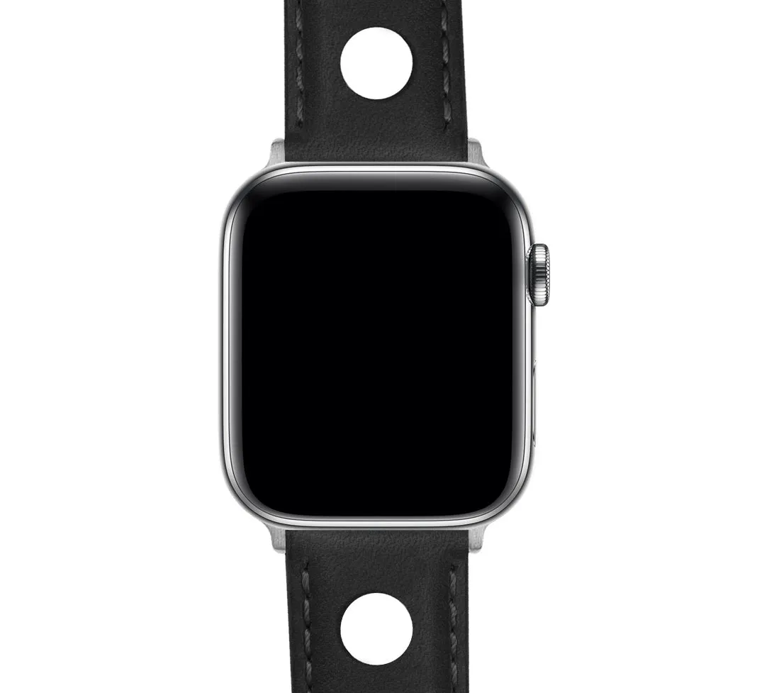 Apple Watch Black Rally Horween  Leather Watch Band