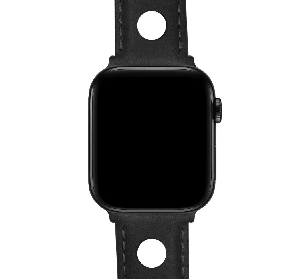 Apple Watch Black Rally Horween  Leather Watch Band