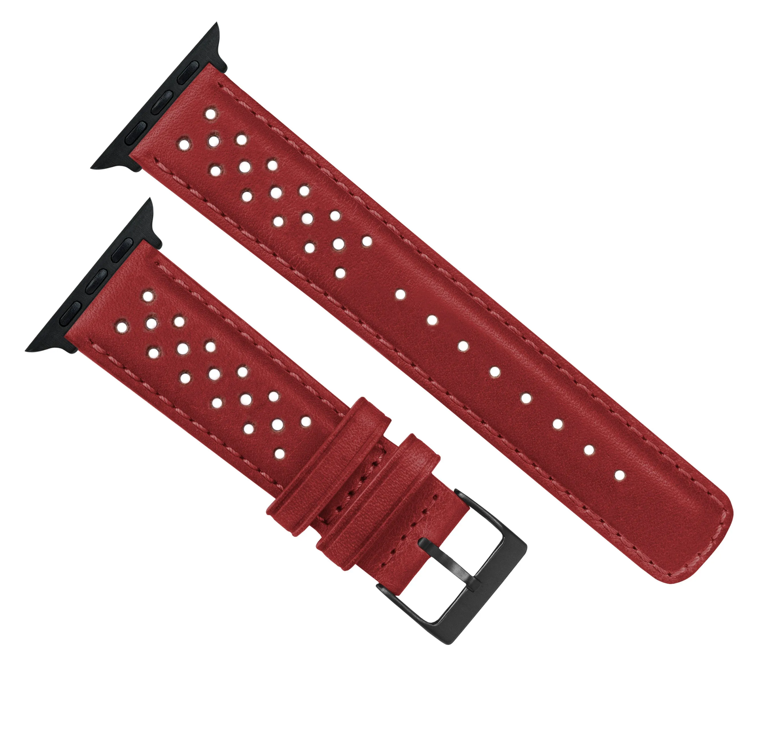 Apple Watch Crimson Red Racing Horween Leather Watch Band (SALE)