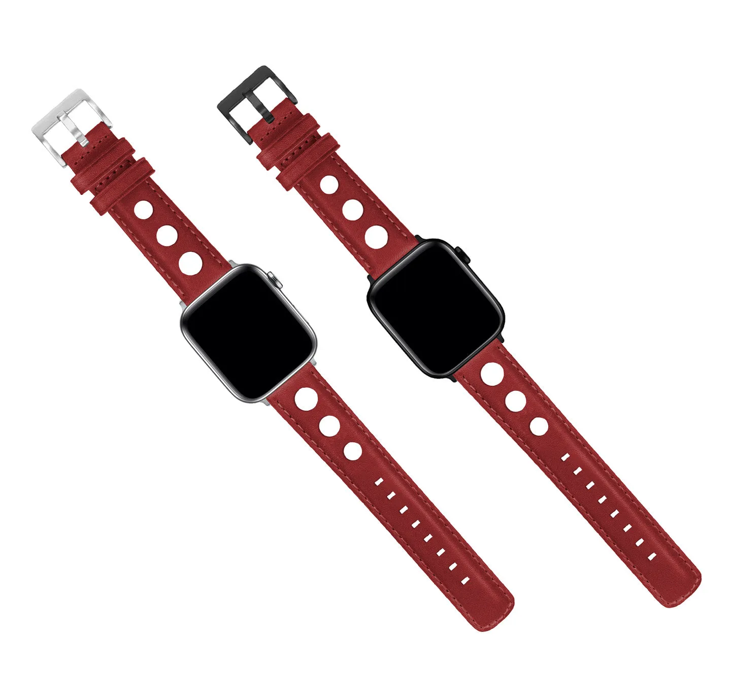 Apple Watch Crimson Red Rally Horween Leather Watch Band