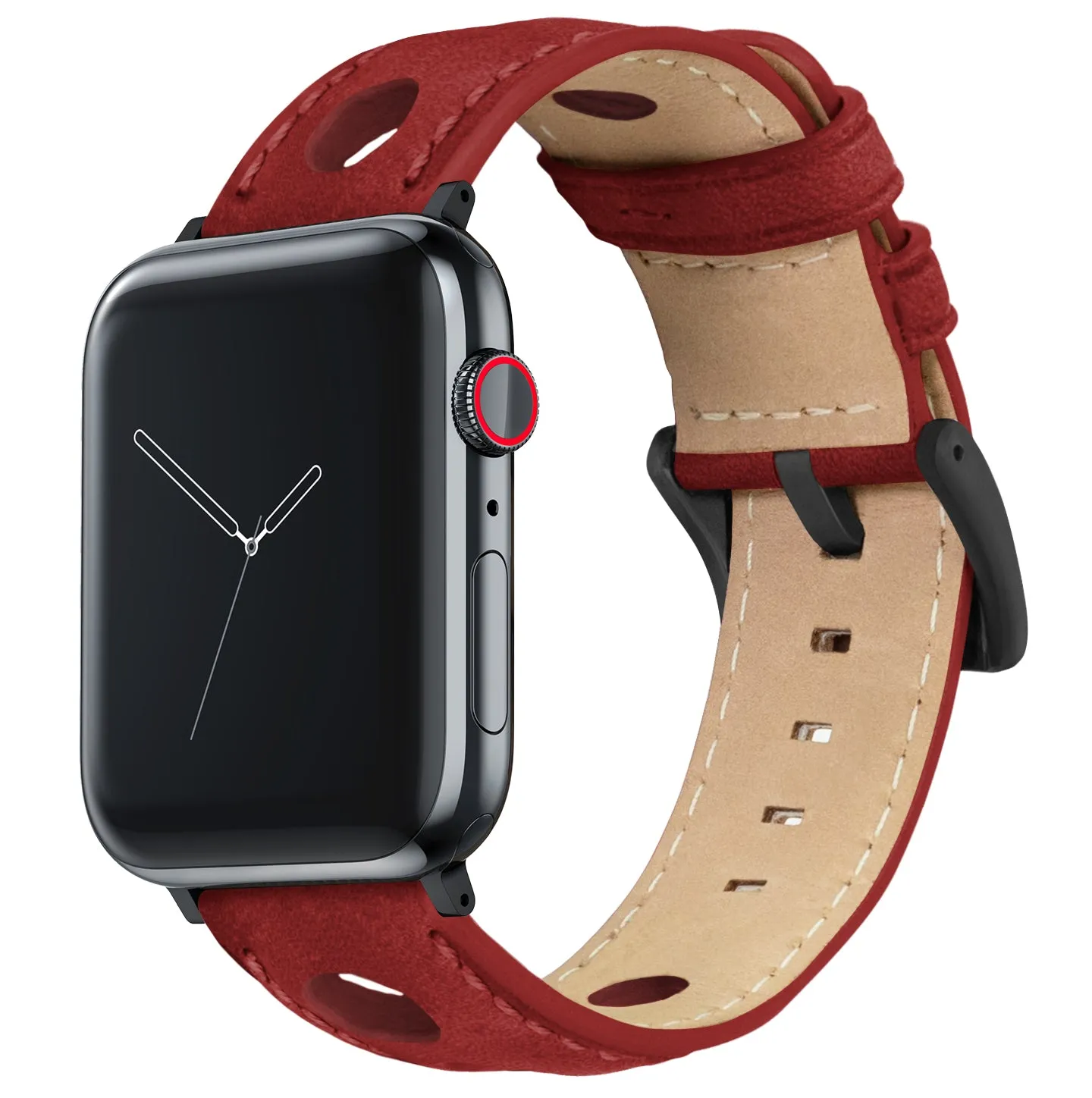 Apple Watch Crimson Red Rally Horween Leather Watch Band