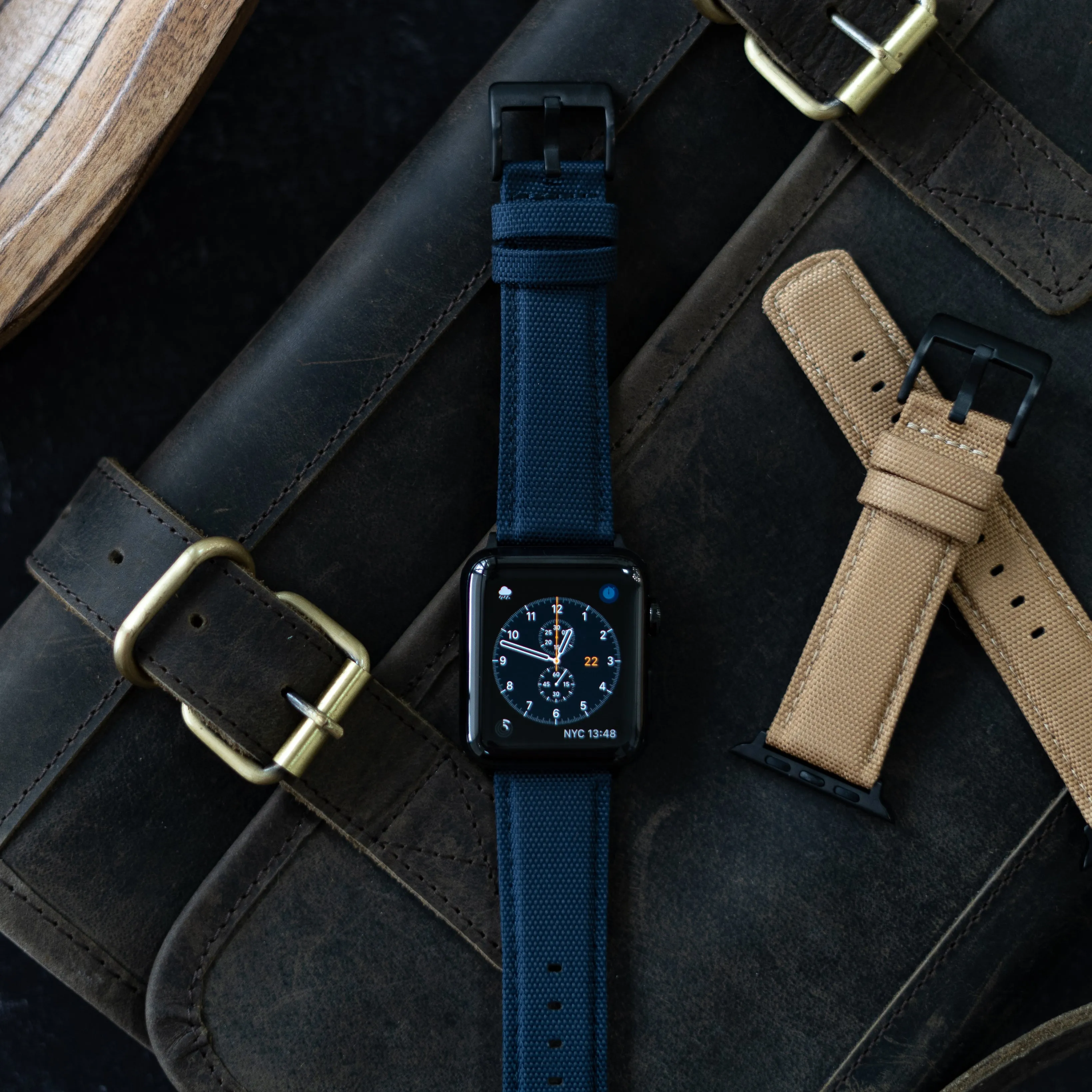 Apple Watch Navy Blue Sailcloth Watch Band
