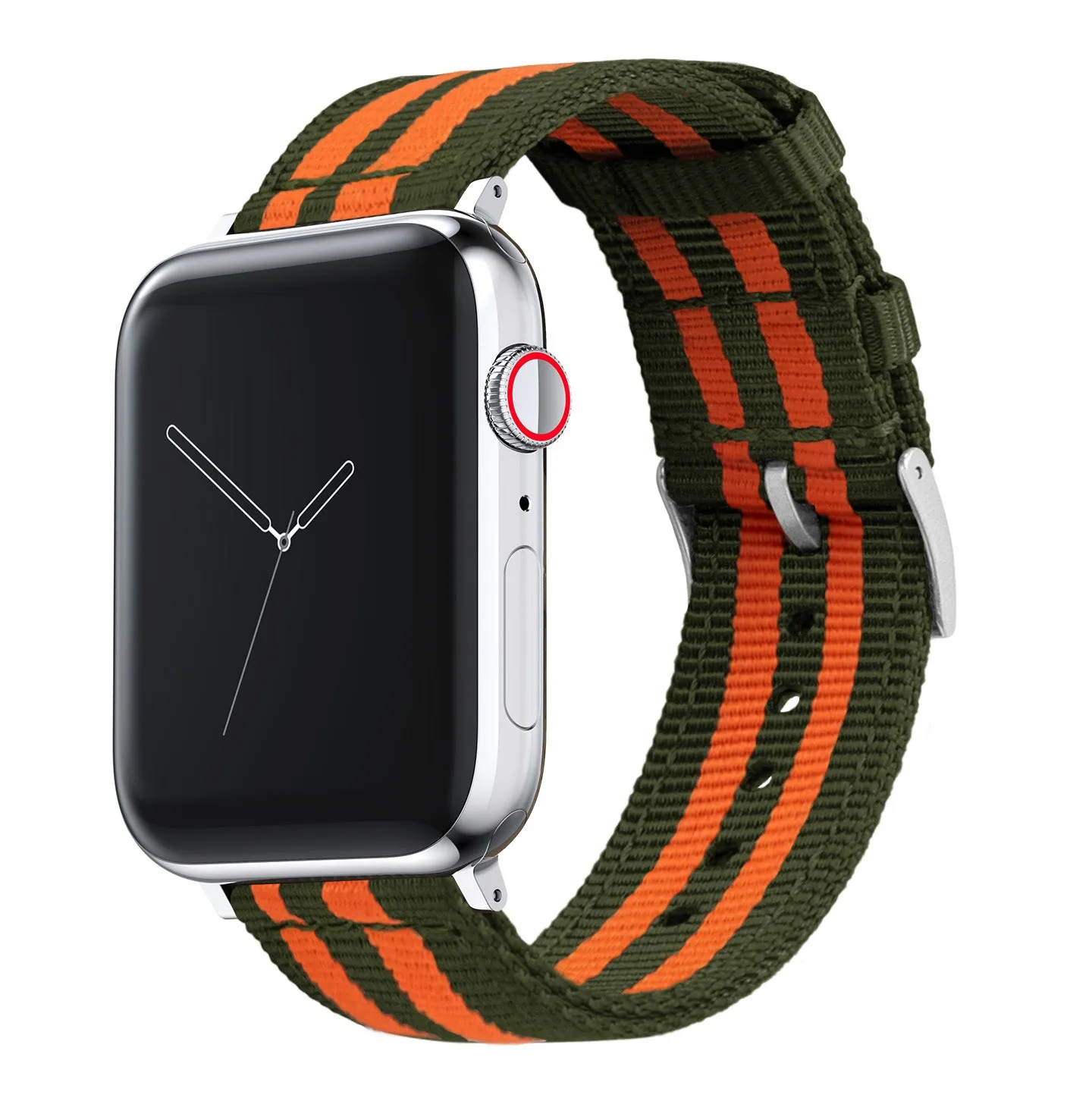 Apple Watch Two Piece NATO® style Army Green Orange Watch Band (SALE)