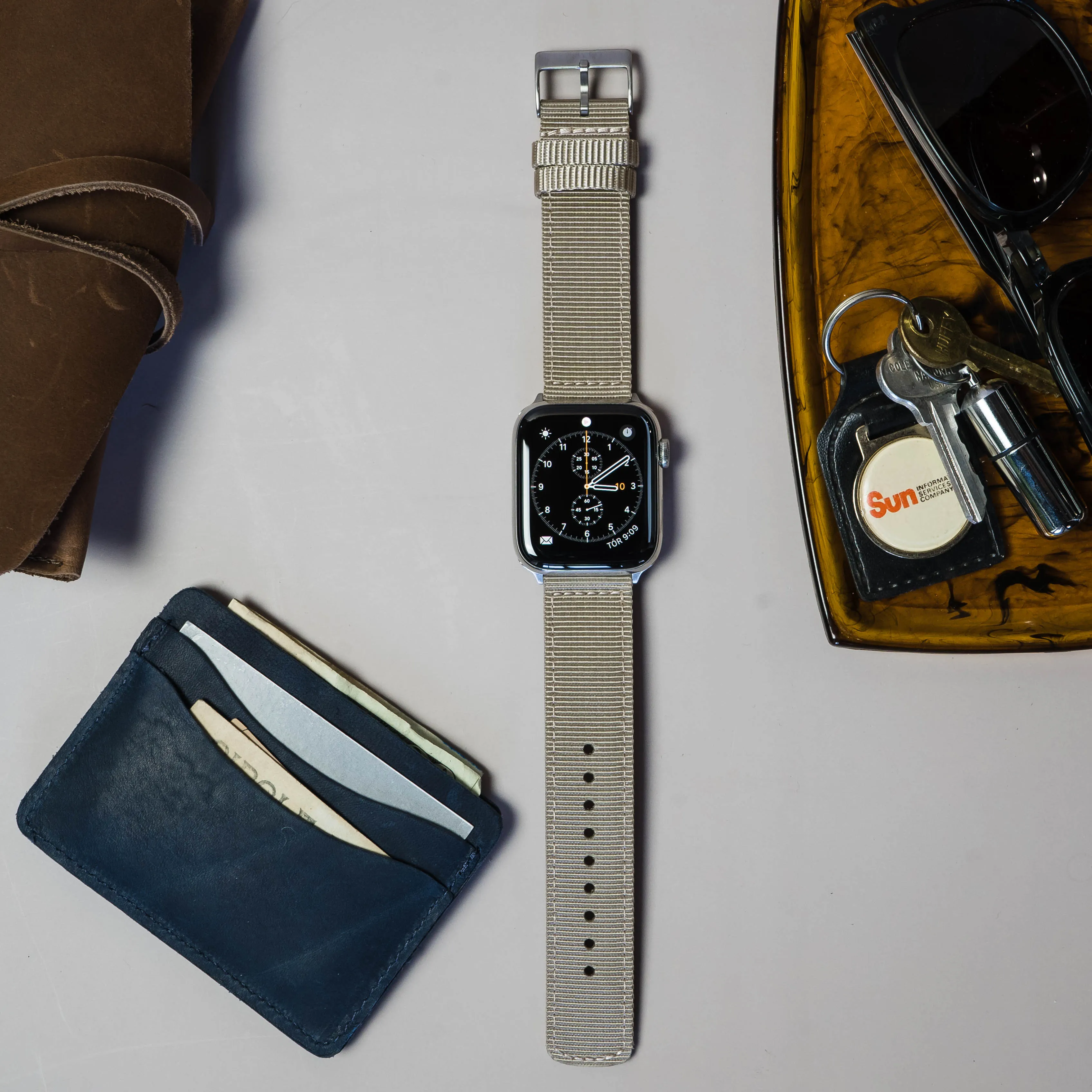 Apple Watch Two Piece NATO® style Khaki Tan Watch Band