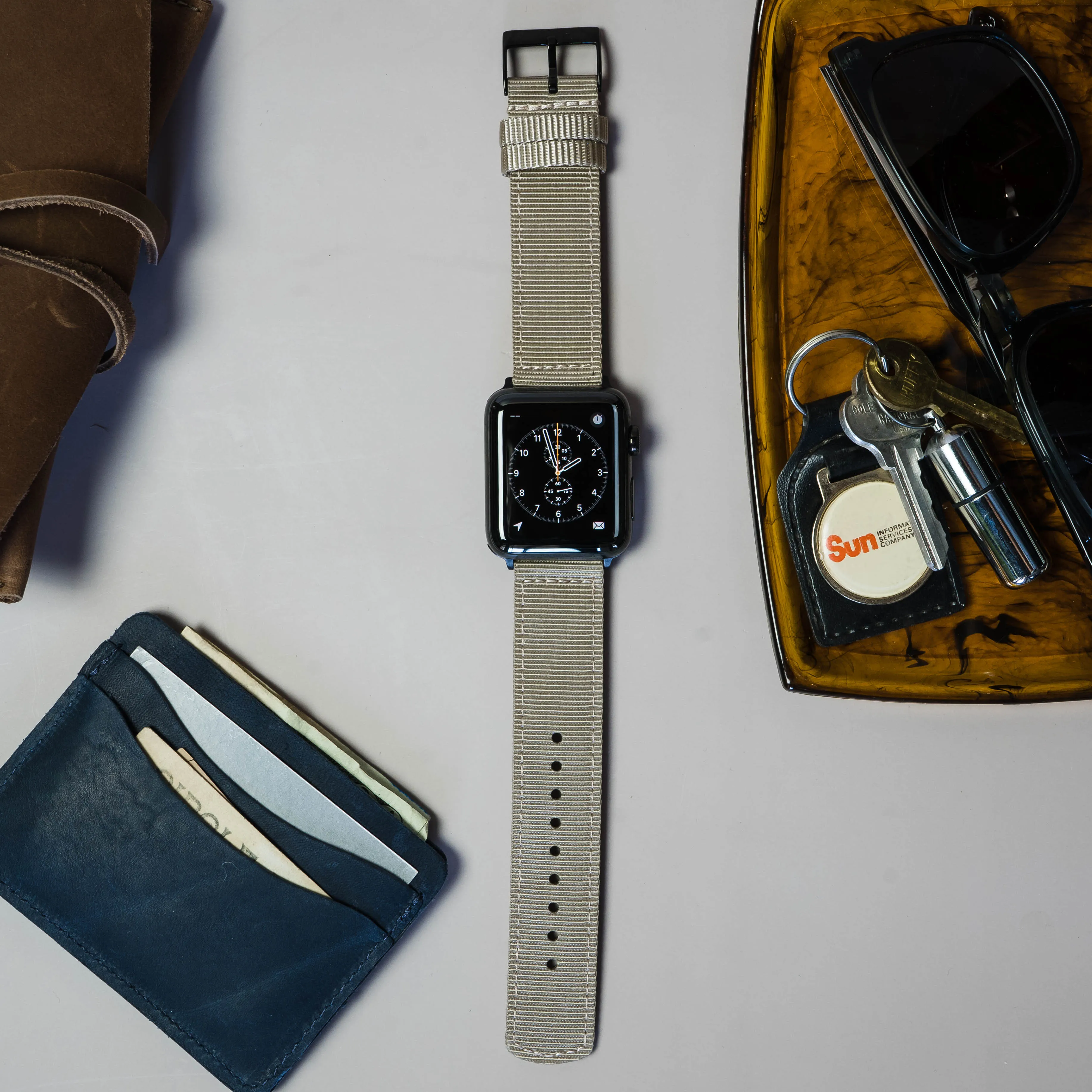 Apple Watch Two Piece NATO® style Khaki Tan Watch Band