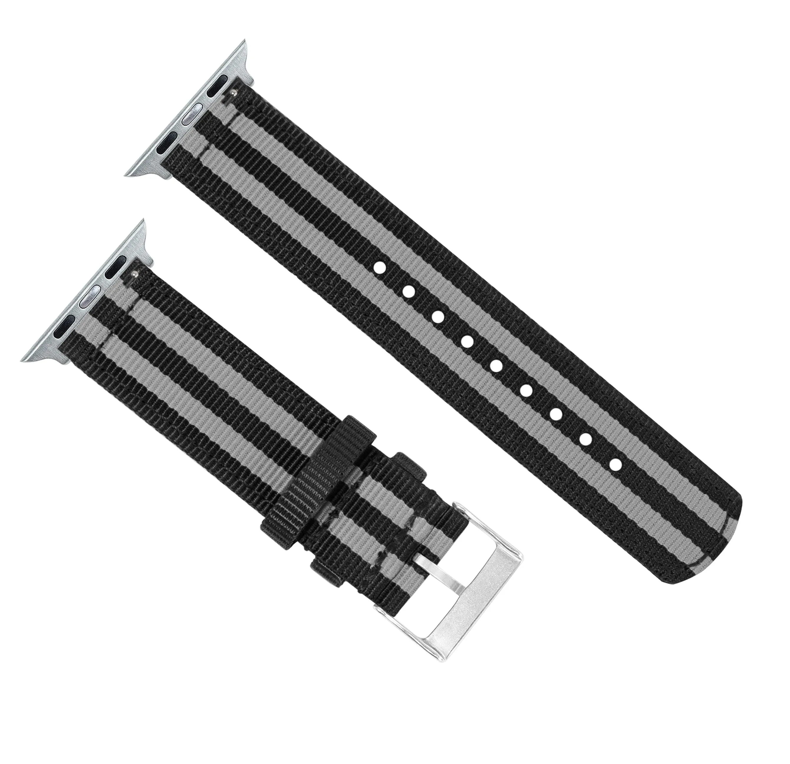 Apple Watch Two Piece NATO® style Smoke Black Bond Watch Band