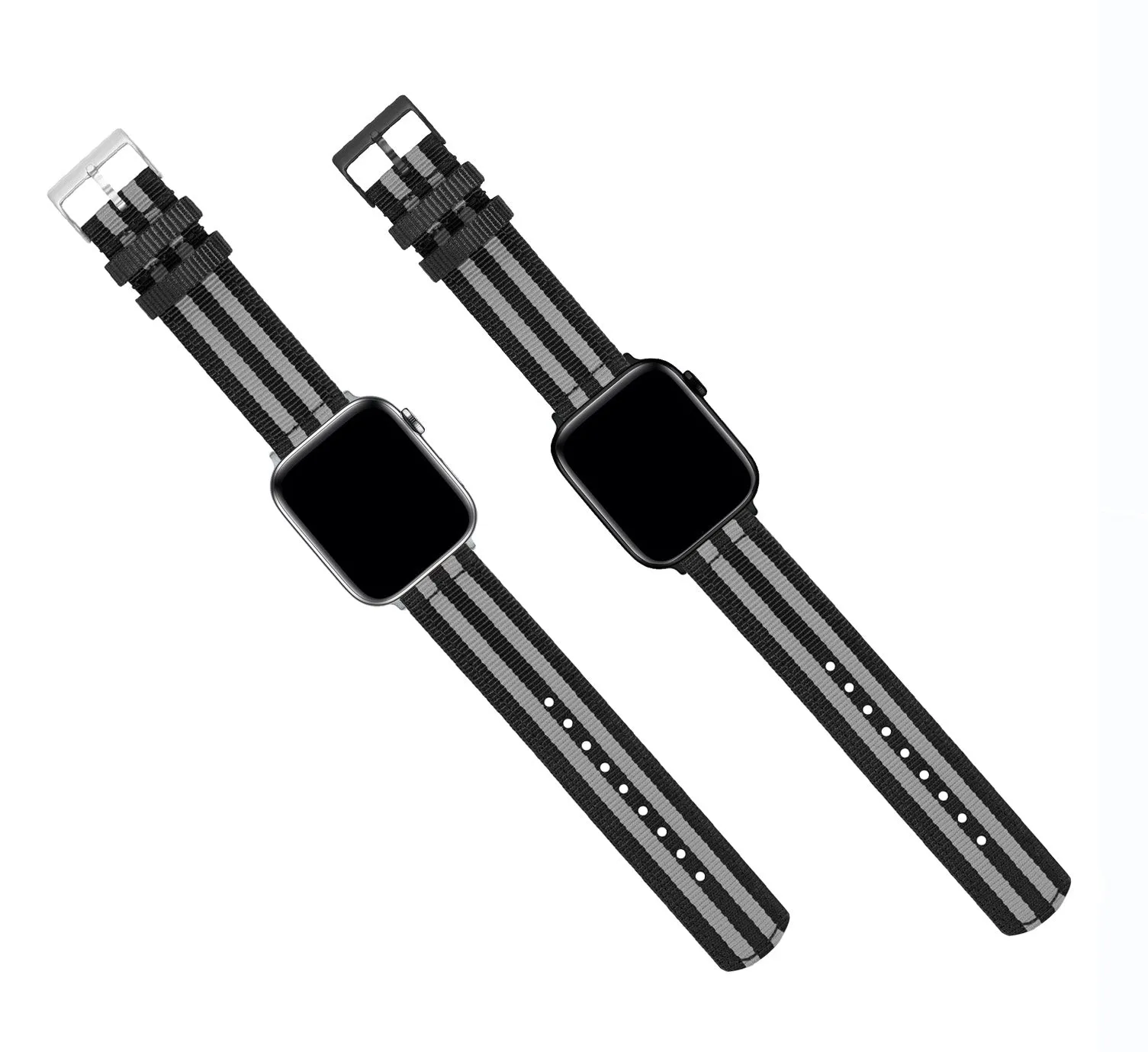 Apple Watch Two Piece NATO® style Smoke Black Bond Watch Band