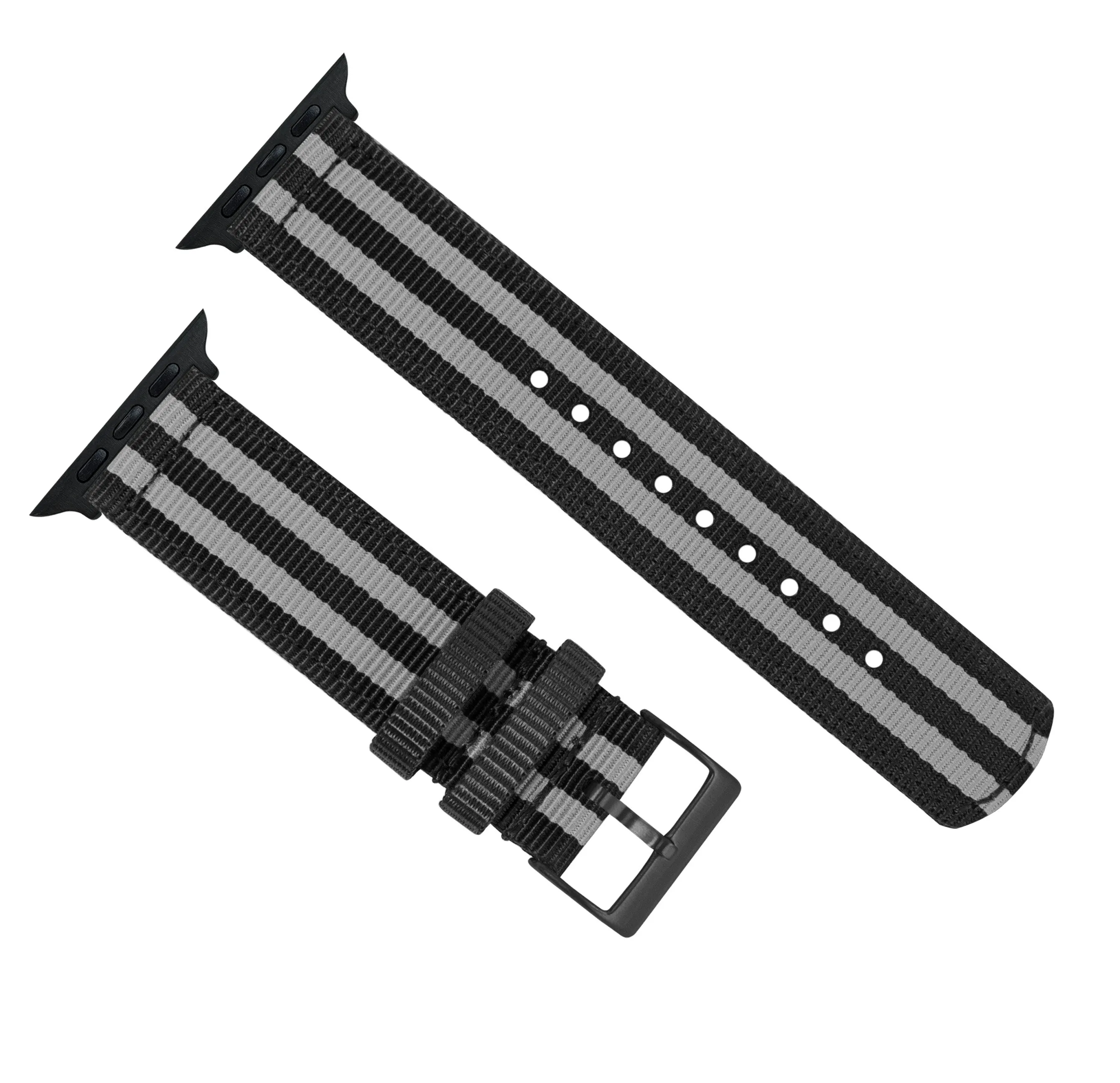 Apple Watch Two Piece NATO® style Smoke Black Bond Watch Band