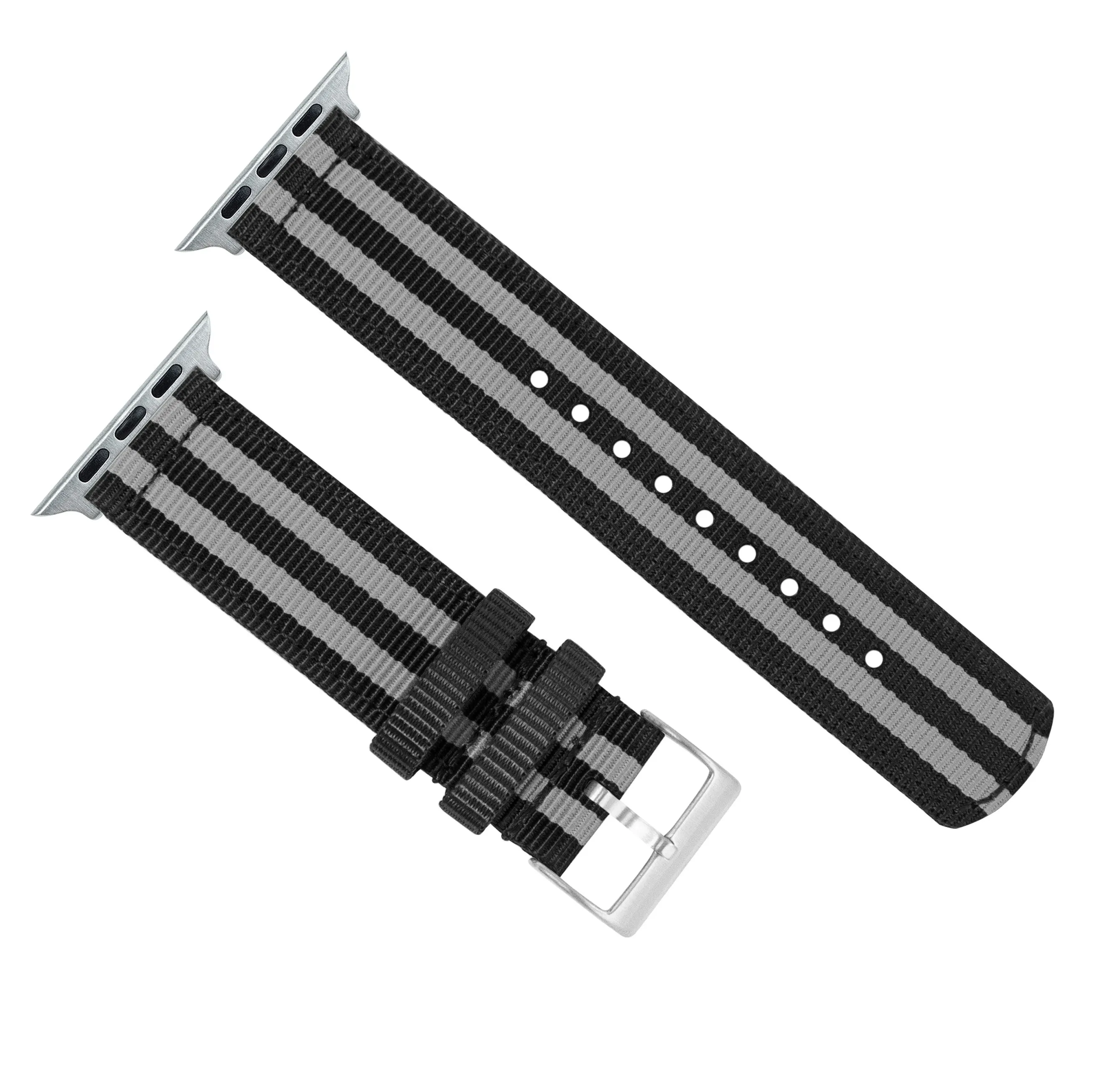 Apple Watch Two Piece NATO® style Smoke Black Bond Watch Band