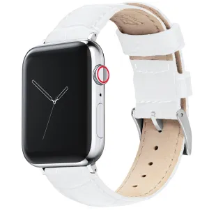 Apple Watch White Alligator Grain Leather Watch Band