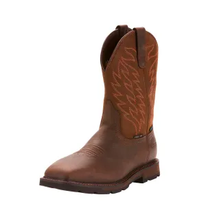 Ariat Men's Dark Brown Groundbreaker Broad Square Toe Waterproof Steel Toe Work Boot