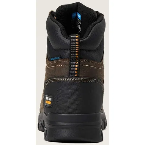 Ariat Men's Treadfast 6" Soft Toe WP Slip Resist Work Boot - Brown - 10040404
