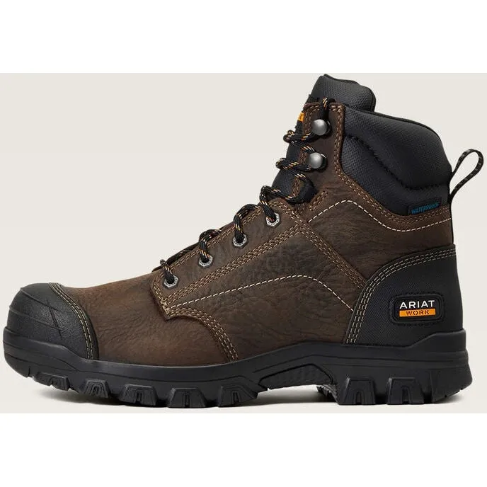 Ariat Men's Treadfast 6" Soft Toe WP Slip Resist Work Boot - Brown - 10040404