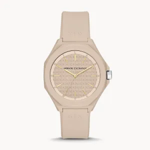 Armani Exchange Women's Three-Hand Nude Silicone Watch