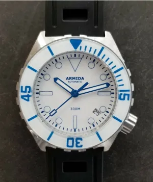 Armida A1 42mm steel white dial white lumed sapphire bezel