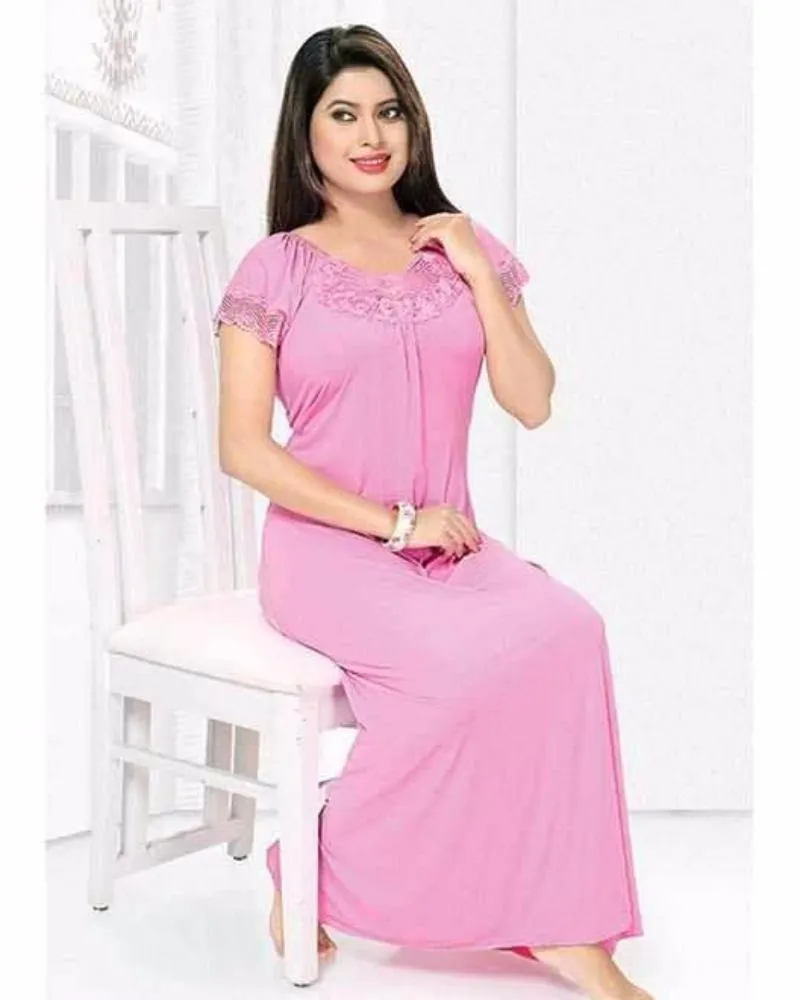Baby Pink Nighty - FL-0037 - Flourish Nightwear