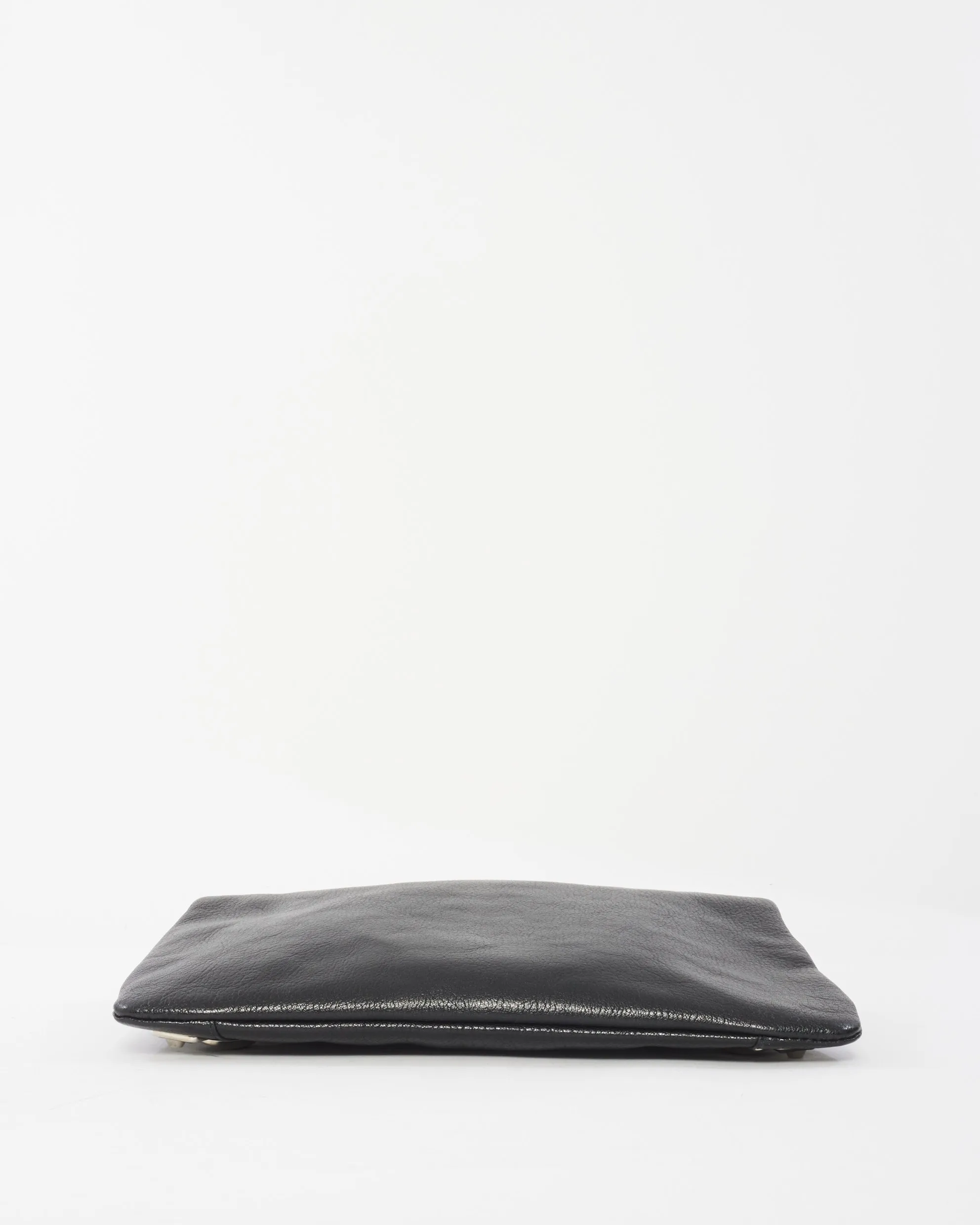 Balenciaga Black Leather City Clutch W/ Strap